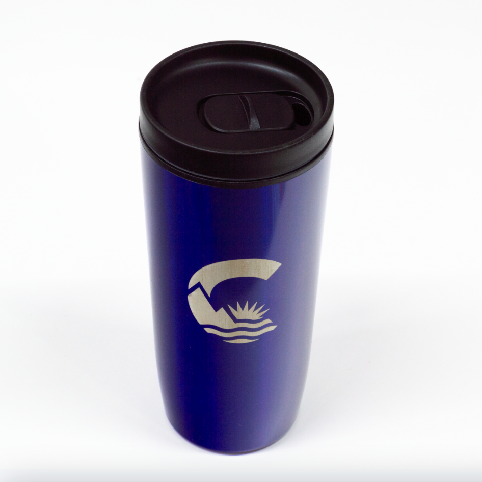 Stainless Blue Mugs with C Design